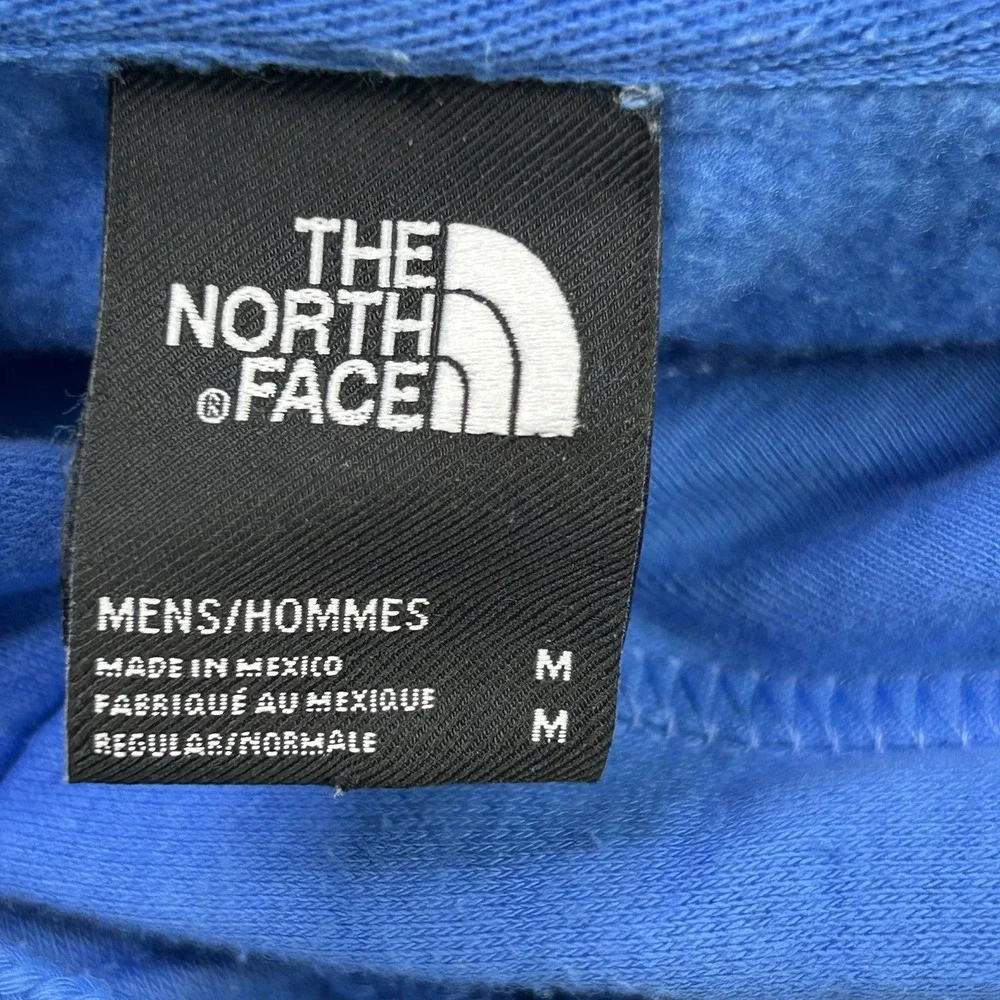 The North Face Hoodie Sweatshirt Mens Medium Pullover Graphic Print Logo Blue